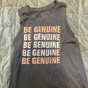 Grey graphic tank top